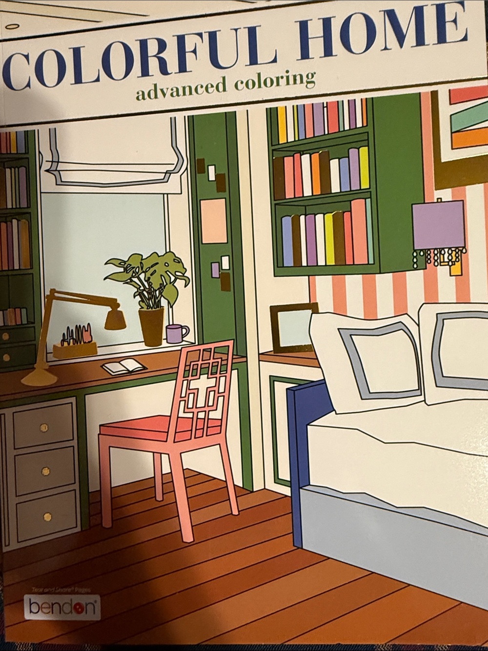Bendon Colorful Home Advanced Coloring Book - Pink & Green